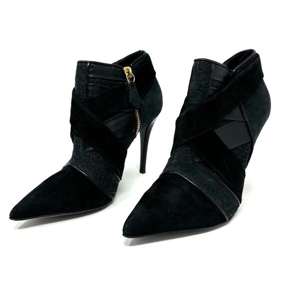 Narcisco Rodriguez Suede Animal Print Ankle Boots Booties - Picture 8 of 14